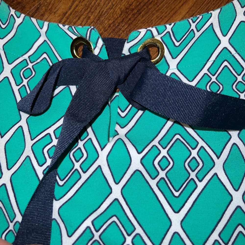 NWT Crown & Ivy Green & White Boho Preppy Wide Sleeve Midi Sheath Dress Size 1X - Picture 8 of 15